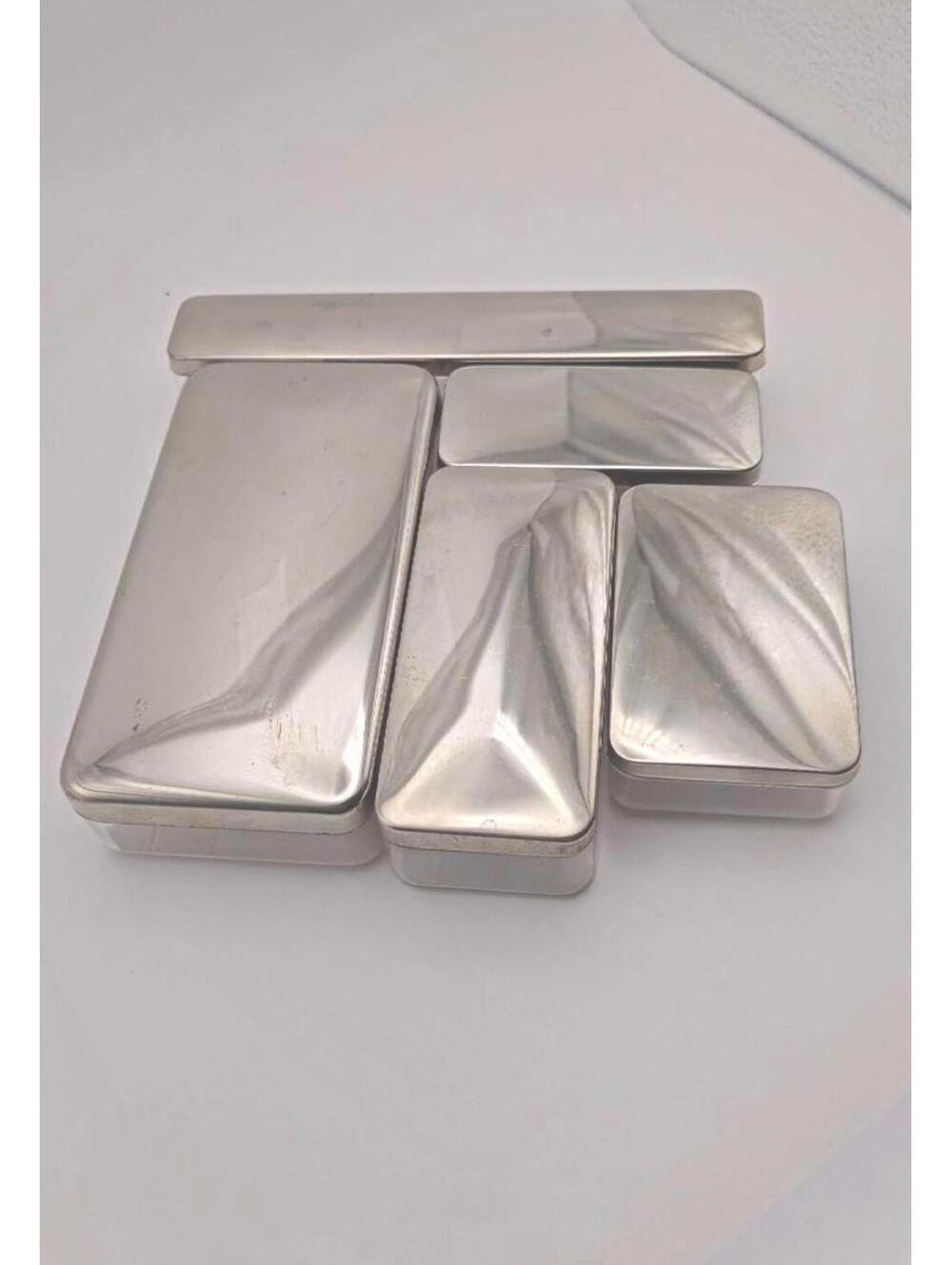 FIVE Piece Vintage Stainless Steel and Lucite TRAVEL KIT